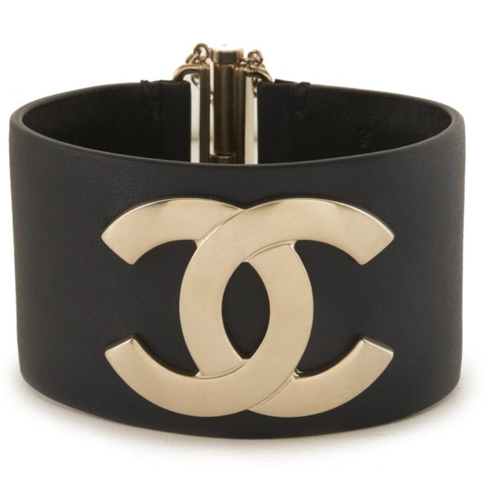 Chanel CC Limited Edition Navy Leather Cuff
